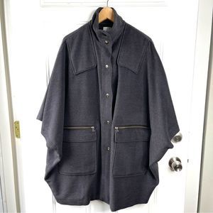 Leith Wool Charcoal Grey Short Sleeve Oversized Jacket Size M/L